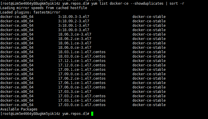仓库中所有docker版本